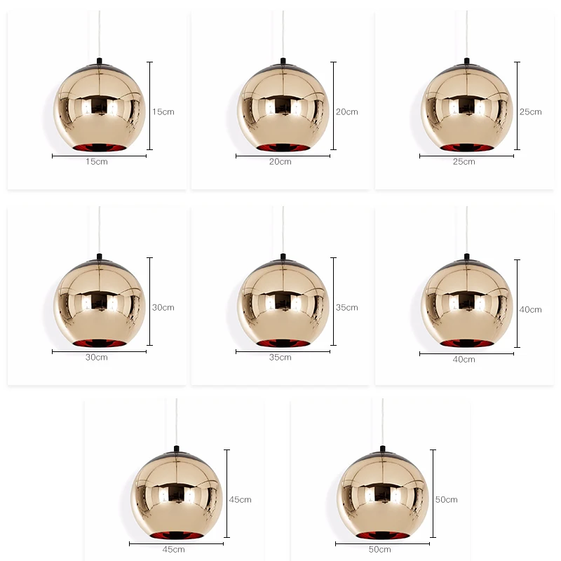 Современные подвесные светильники IKVVT, медный, серебристый, золотой стеклянный шар, внутреннее освещение для ресторана, гостиной, декоративное освещение E27 220 В