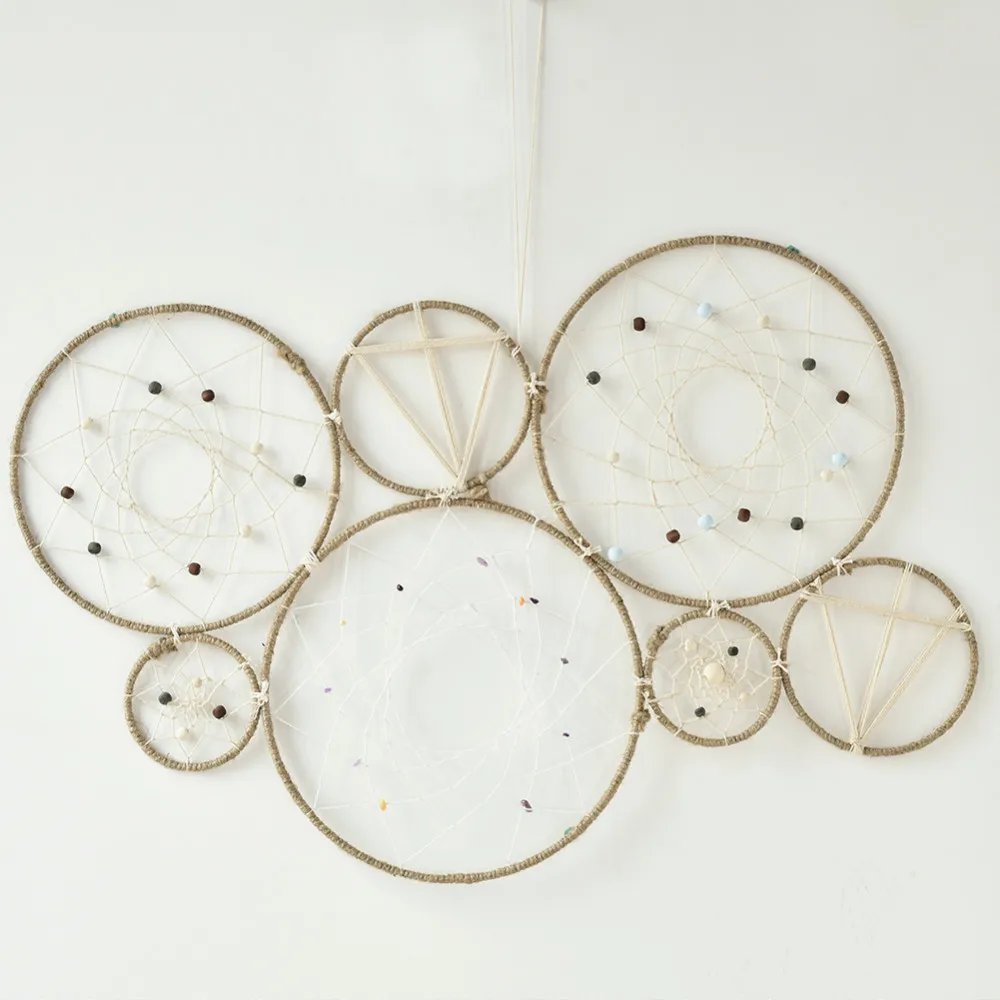 

Handcraft DIY Dream Catcher Wall Mounted Hanging Decoration Tillandsia Plant Stand Planter Holder Home Decor Wind Chime