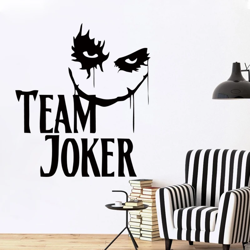 Wall Decal Vinyl Motivation Quote with Horror Joker Face Bedroom Dorm