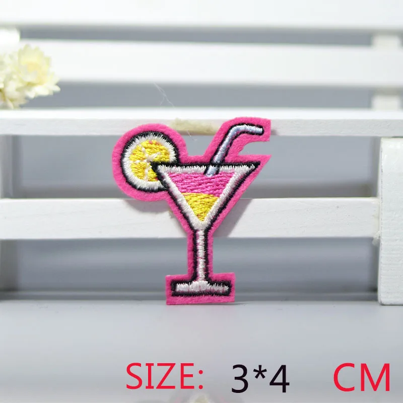 

2017 New arrival 1PC colorful Cocktail Iron On Embroidered Patch For Cloth Cartoon Badge Garment Appliques Accessory