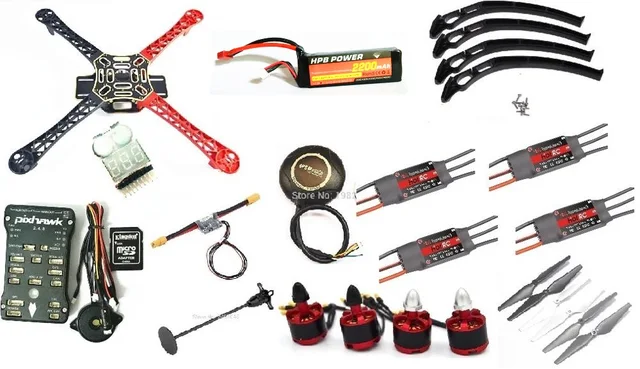 F450 Quadcopter Rack Kit Frame Pixhawk2 4 8 M8N GPS 2212 920kv Motor 2200mah  30A ESC 9450 Prop Flysky FS-i6 AT9s Transmitter