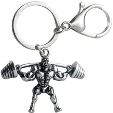 Dumbbell Muscle Man Keychains Fitness Punk Model For Male Car font b Wallet b font Dangle