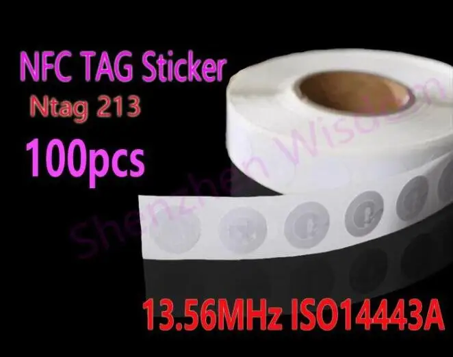 100 шт./лот NTAG213 NFC метки 13,56 мГц ISO 14443A все NFC телефона доступны метке NFC Стикеры самоклеющиеся этикетки