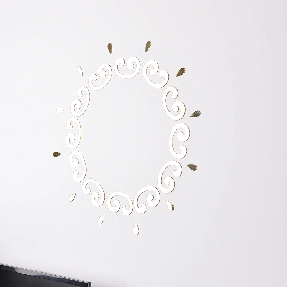 1PC Hot Sale Silver Gold 3D Feather Mirror Wall Sticker Home Decoration Room Decal Mural Art DIY