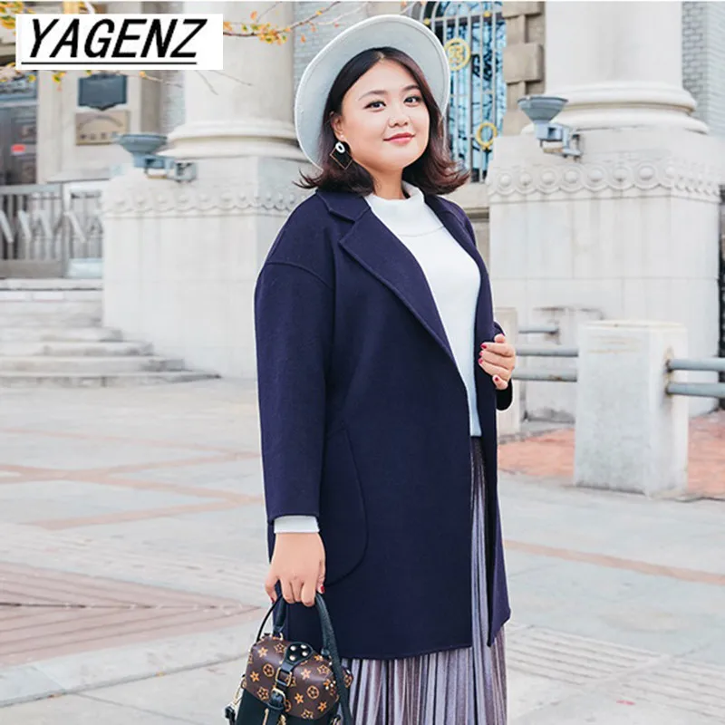 Haut red Qualité B138 Laine Blue De Hiver Taille Haute Longue Veste Chaud Femmes Pardessus Unie dark Couleur 6xl Double Velours Plus La Gamme 2018 Camel qRRp7SOwx