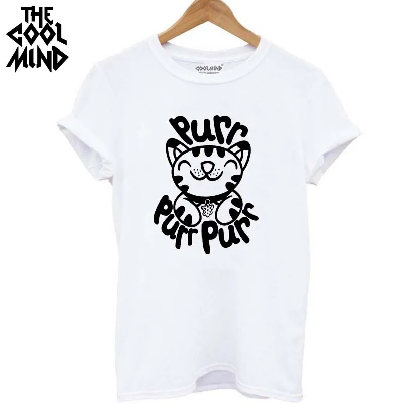 THE COOLMIND casual Short Sleeve 100% Cotton Women cute cat printed T shirt Novelty Tops Lady Meow Printed Harajuku Tees Tshirt THE COOLMIND casual Short Sleeve 100% Cotton Women cute cat printed T shirt Novelty Tops Lady Meow Printed Harajuku Tees Tshirt