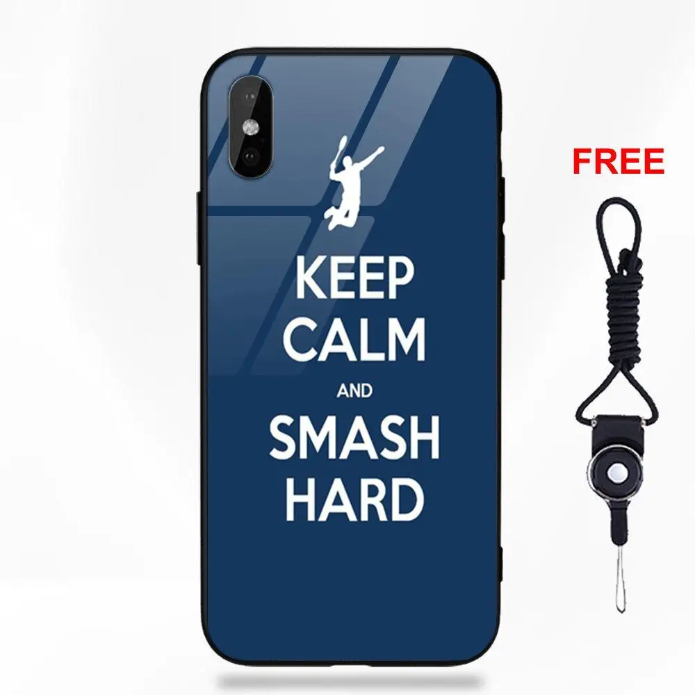 Для Apple IPhone X XS Max XR 5 5C 5S SE 6 6 S 7 8 плюс мягкий ТПУ чехол+ закаленное Стекло Капа чехол Мода играть в бадминтон