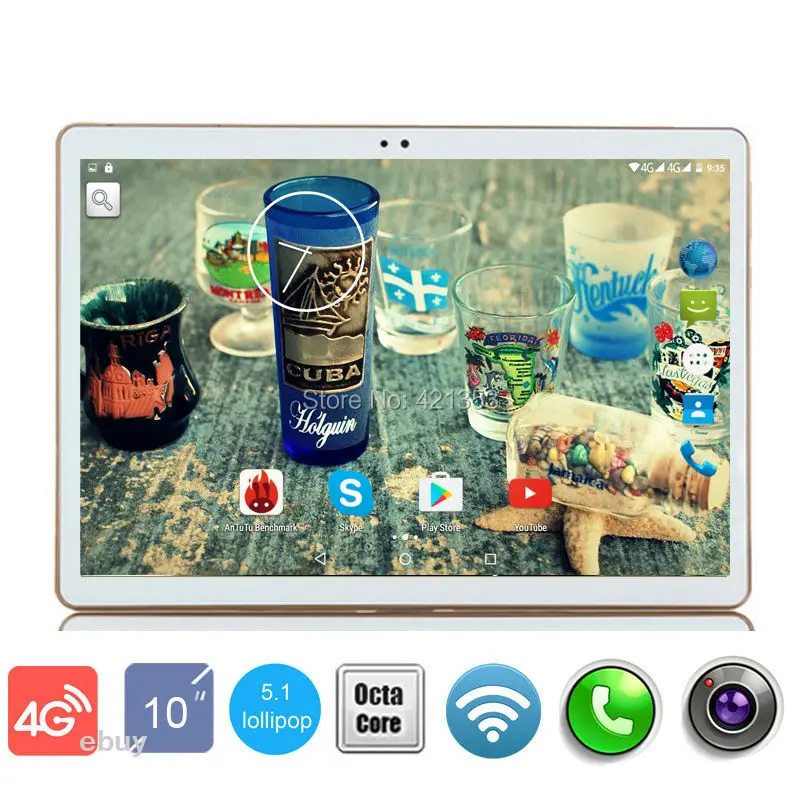  2017 Newest 4G Lte Tablet PC 10 inch MTK8752 Octa Core 4GB RAM 32GB ROM 5.0MP Android 5.1 GPS Tablet PC 10 10.1 for kids gifts 