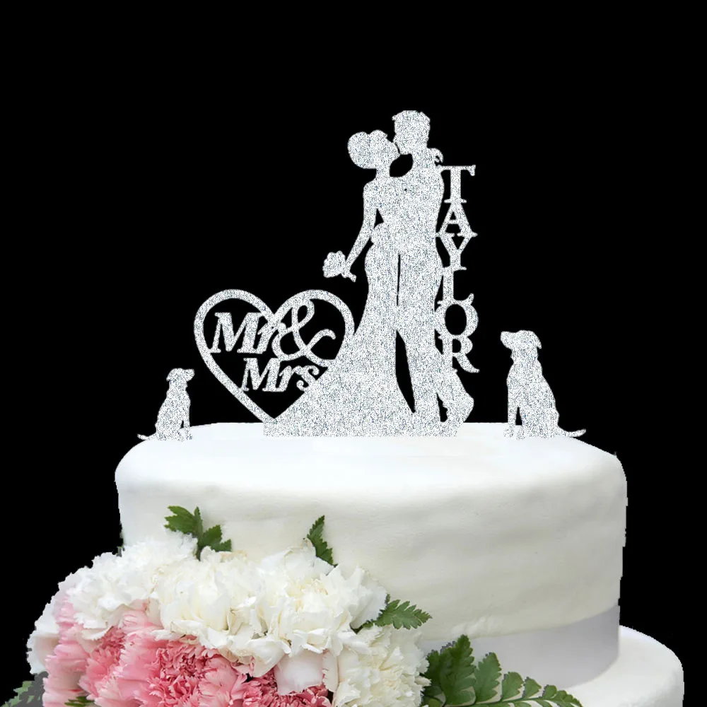 Personnaliser Nom Or Argent Gateau De Mariage Topper M Mme De Mariage Decor Heureux Couple Personnalise De Mariage Dessert Decoration Accessoire Aliexpress