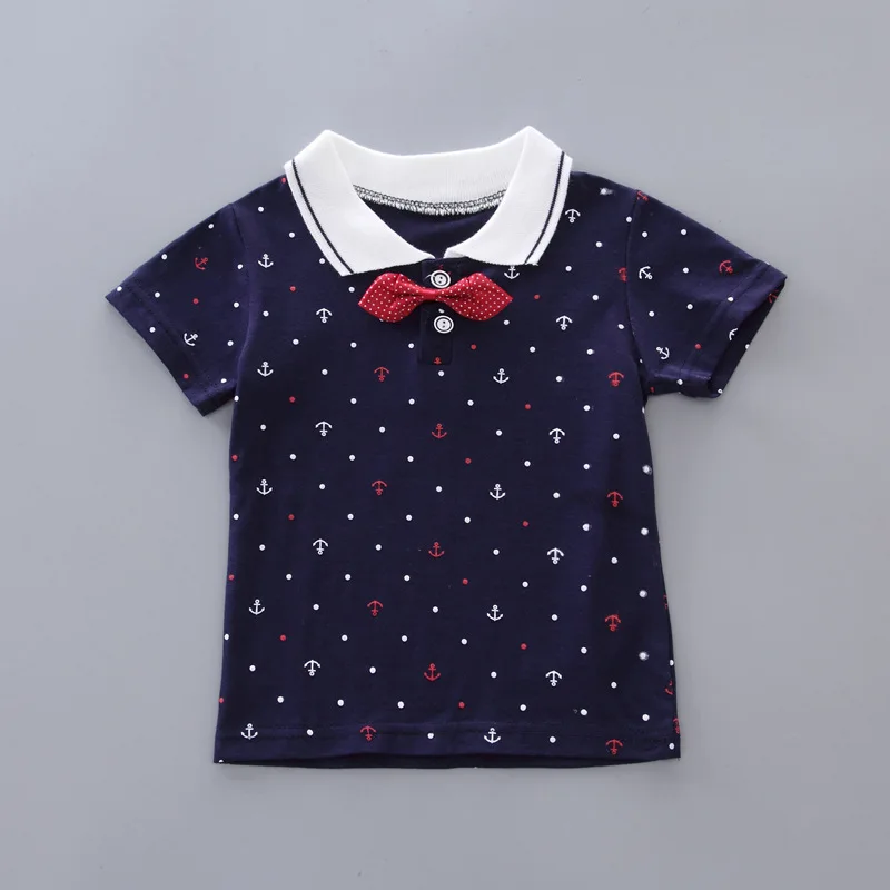 Комплекты одежды для мальчиков, лето, новая детская одежда из двух предметов для маленьких мальчиков 1-4 лет с отворотами и принтом