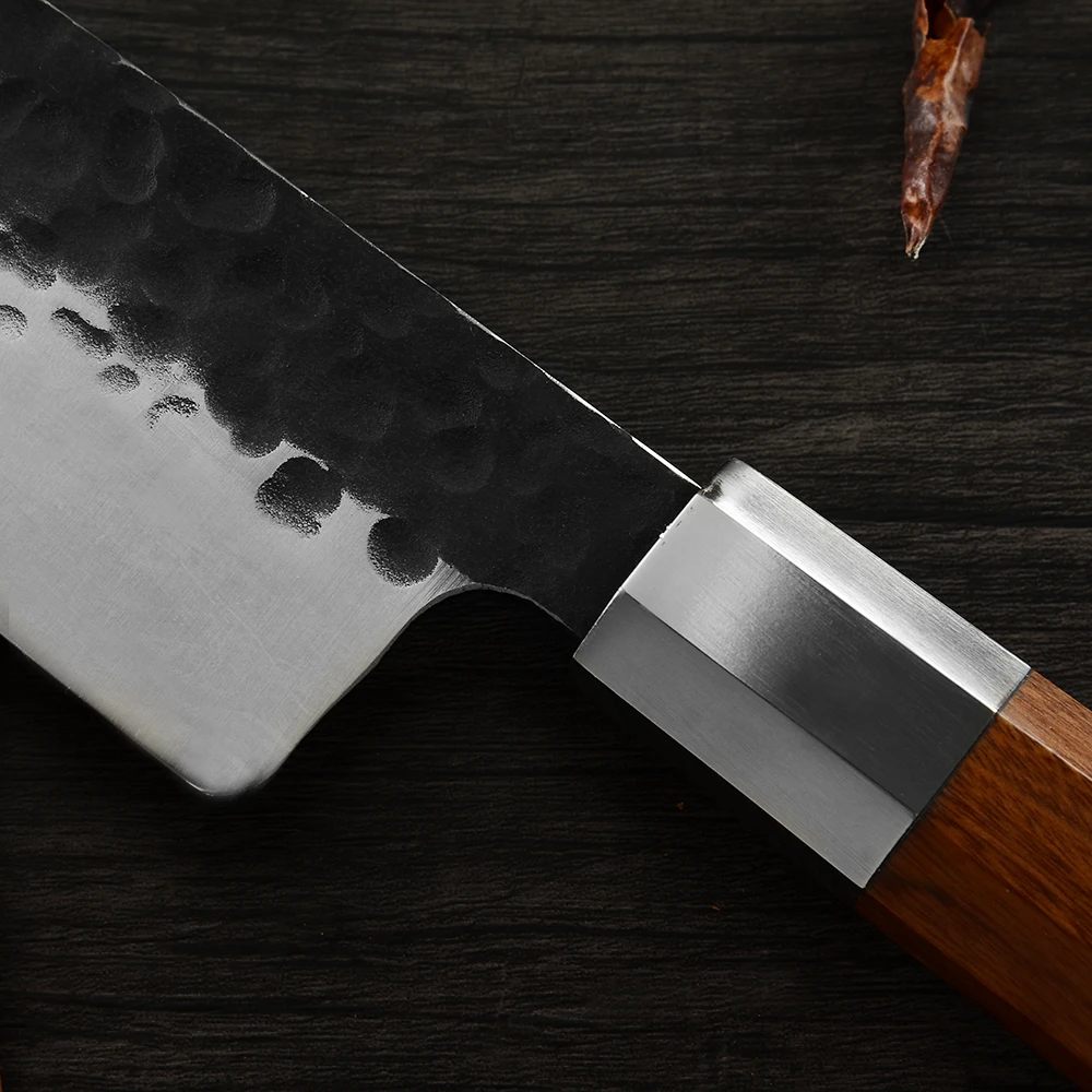 Дамасская ручная работа нержавеющая сталь ножи шеф-повара Высокоуглеродистая сталь кованый кухонный нож супер острое лезвие деревянная ручка 8 дюймов слайсер