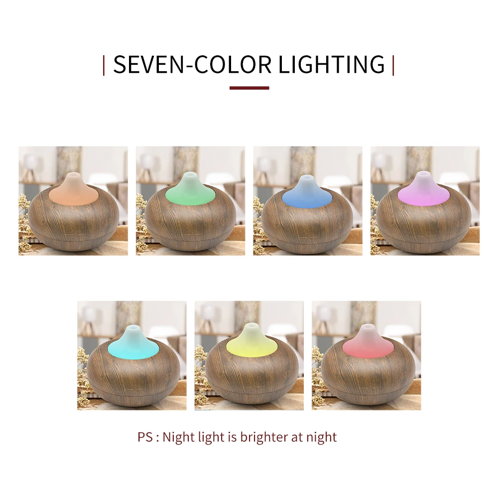 Дешево PIVOKA 300 мл Аромат Увлажнитель воздуха под дерево с светодиодный свет эфирных масел, аэрозольный распылитель для ароматерапии, Электрический ...