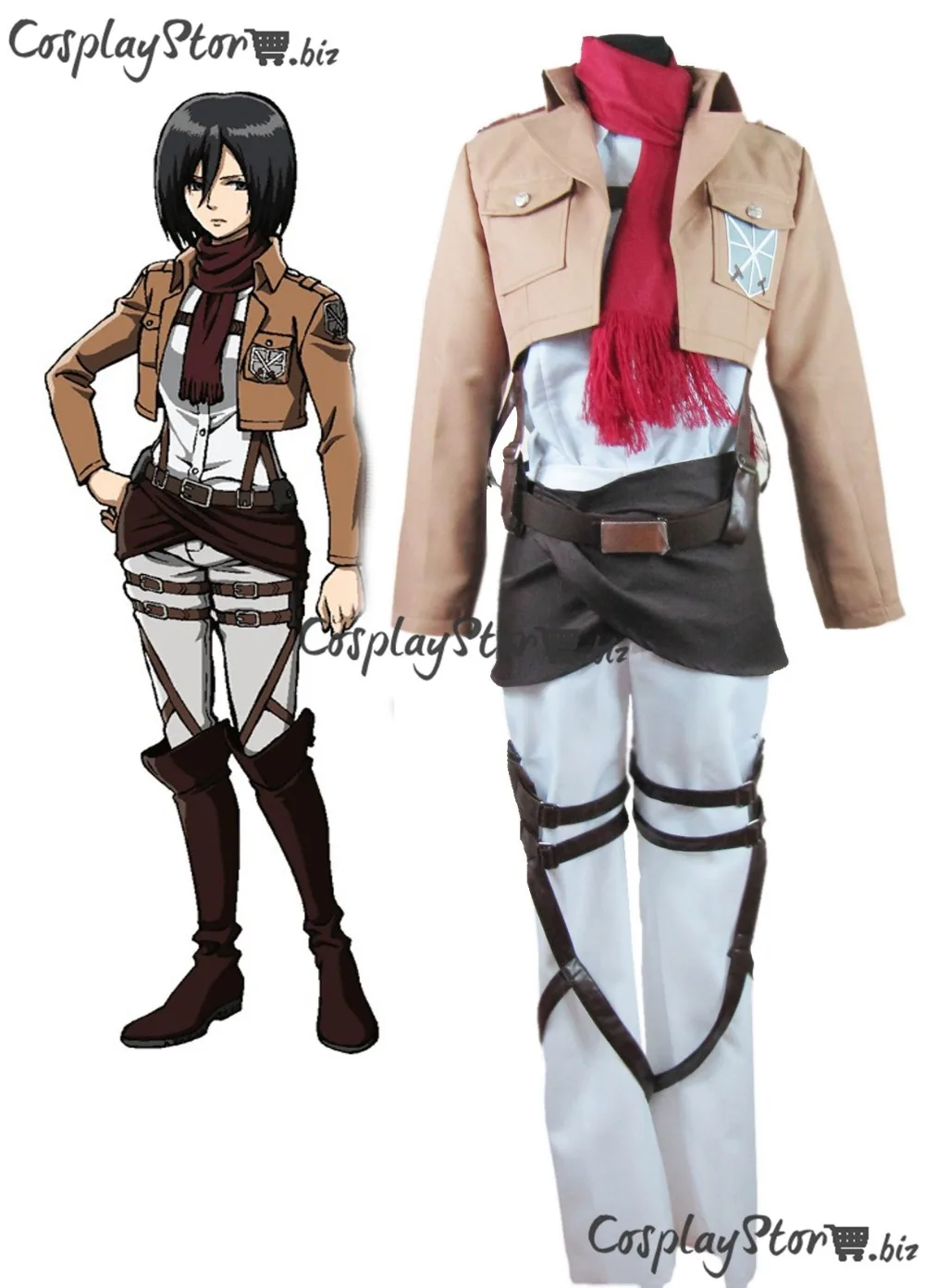 

Attack on Titan Cosplay Mikasa Ackerman Cosplay Trainee Class Uniform Cosplay Costume
