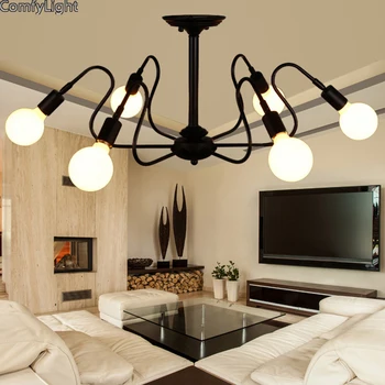 

Mordern Nordic Retro LED Chandelier Vintage Loft Antique Art Spider Ceiling Lamp Fixture Light Novelty Lustre Lamparas Colgante