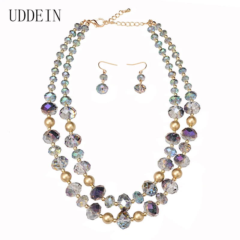 UDDEIN African beads jewelry set Layer Crystal Necklace & Pendant Vintage Statement Chokers Nigerian Wedding Indian Jewelry Sets - Image 2