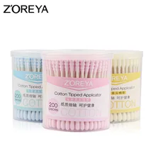 Бытовой персональный уход ватный тампон косметический ватный тампон здоровый и гигиенический обезжириваемый хлопковый двухглавый ватный тампон 200 шт