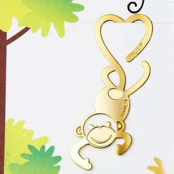 

2 pcs stationery creative metal hollow monkey bookmark 18 gold plated bookmarks student reading supplies pagination