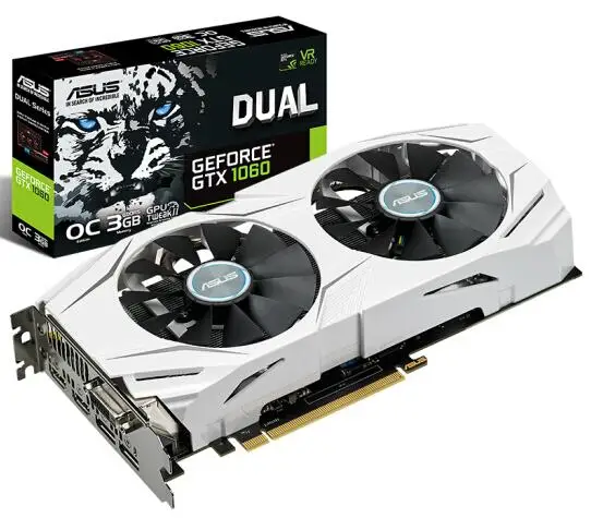 $US $200.16  ASUS DUAL-GTX1060-O3G 1569-1809MHz GTX1060 3G DDR5 192bit game graphics used 95%new