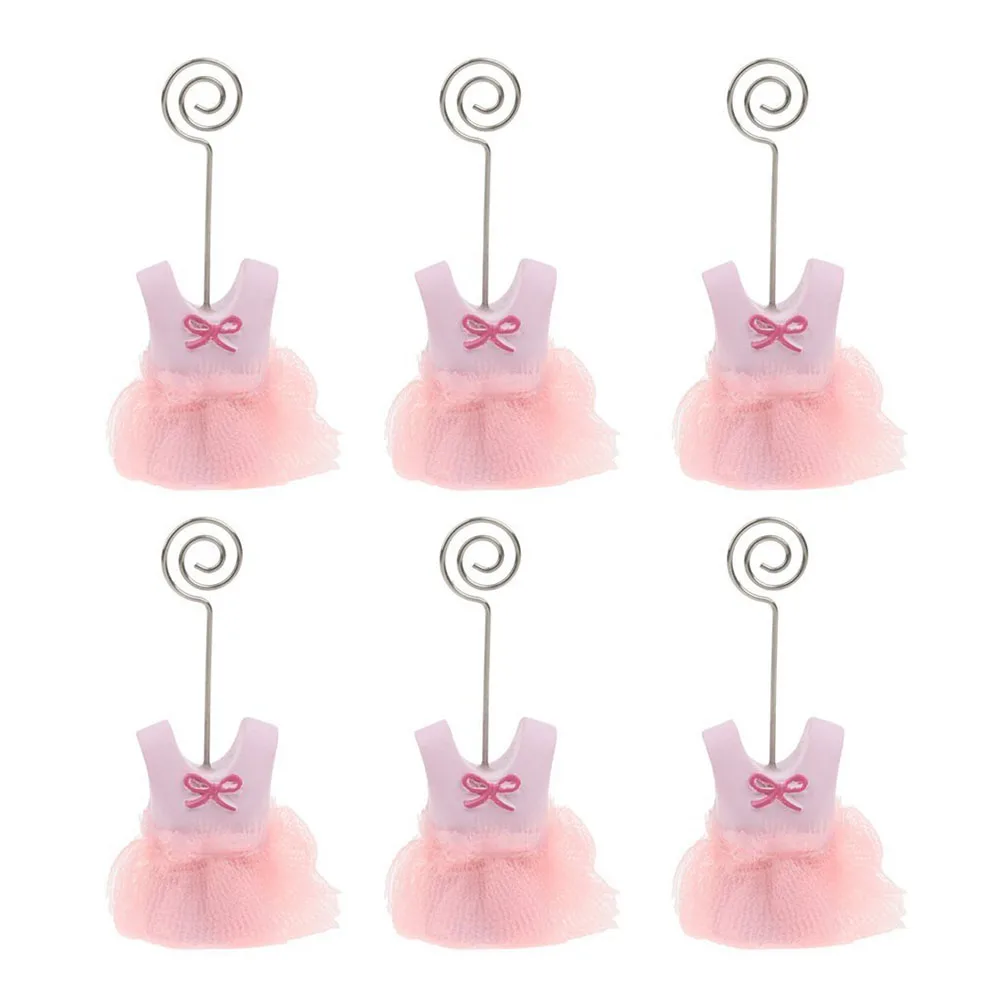 Easter 6pcs Baby Party Place Card Holder Baby Clothes Name Table Setting Marker Shop Display Price Tag (Pink)