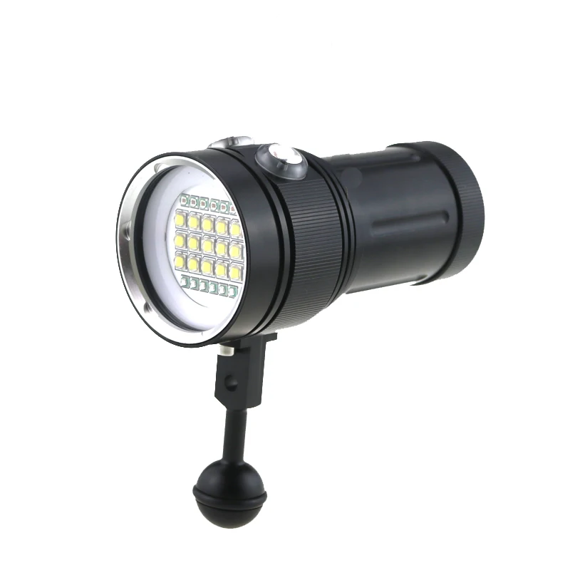 25000LM Подводный Видео Дайвинг Flashligt 15x Cree L2 белый свет + 6x синий/UV красный 18650 батарея