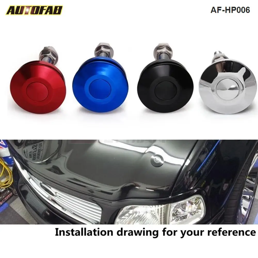 Noir Akozon Capot Moteur Universel Capot Bouton-poussoir Capot Voiture Kit Attache De Verrouillage Quick Lock