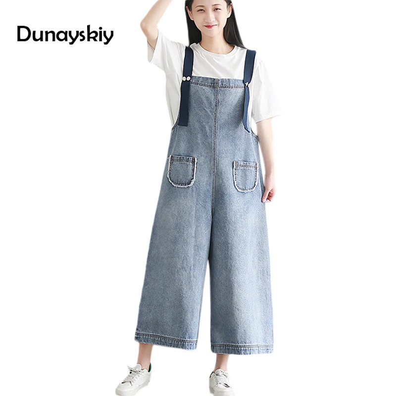 Denim loose jumpsuits 2018 Dungarees jeans denim overalls Jumpsuit