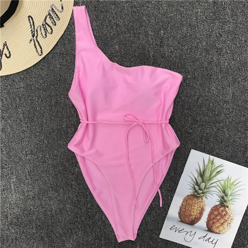 2018 купальный костюм женский купальник Maillot De Bain Femme сексуальный однотонный пояс