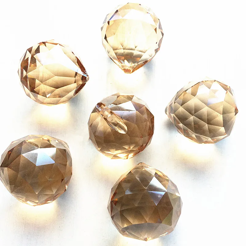 30pcs/lot Champagne Crystal Faceted Balls For Chandelier Parts,crystal