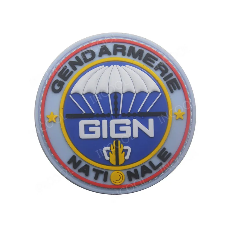 

3D Rubber Patch France GIGN Tactical Military Morale Decorative Patches French Flag Combat PVC Embroidered Badges Hook Back