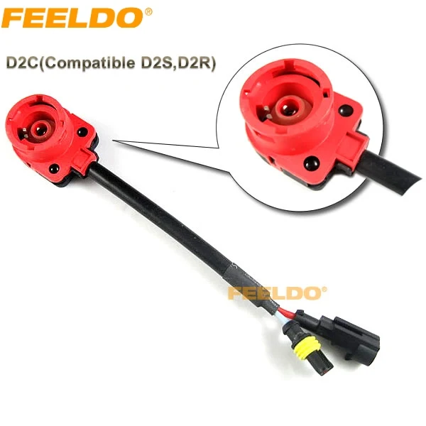 FEELDO 1 шт. HID ксеноновая лампа D2S/D2R/D2C жгут проводов розетки Адаптеры #