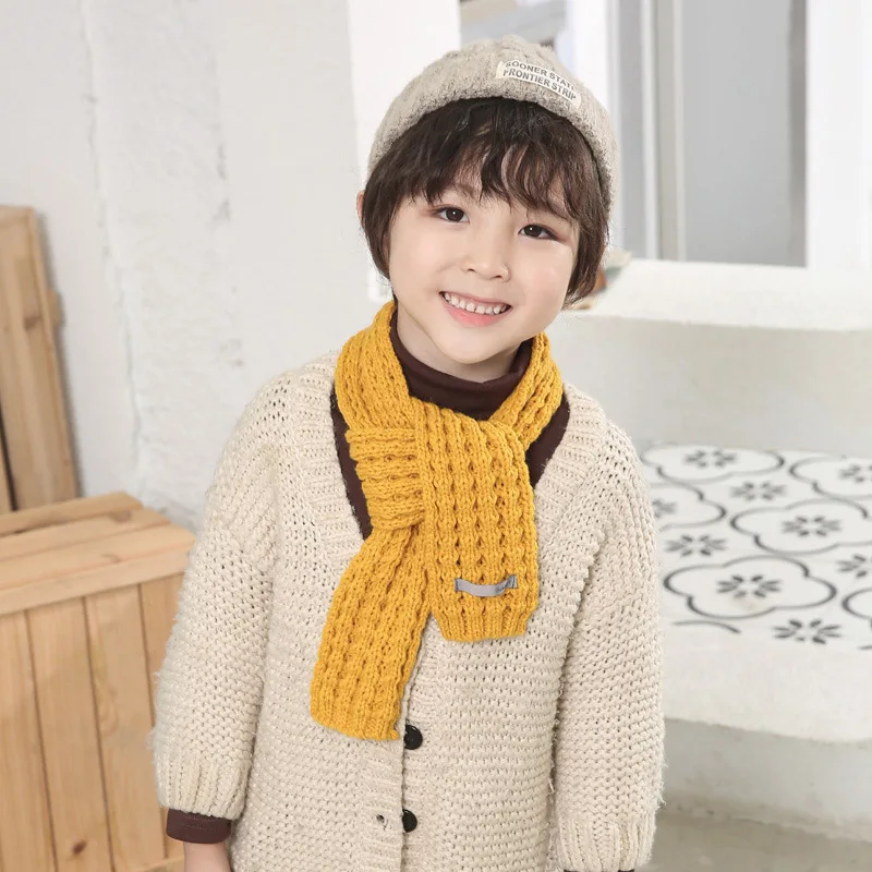 Autumn and winter Children's scarf Baby Korean Cute Solid color small