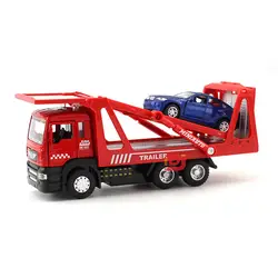 1/32 Трейлер с мелкими автомобилями строительный сплав моделирование бортовой грузовик модель детские игровые транспортные средства