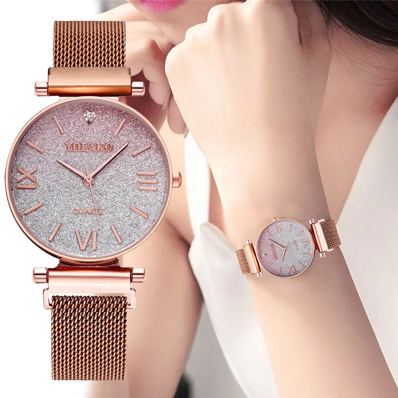 

Relogio Feminino 2019 Luxury Brand Rose Gold Women Watches Female Starry Sky Wristwatch Fashion Casual Ladies Clock montre femme