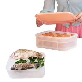 

Multifunction Refrigerator Kitchen Egg Storage Boxes Transparent Container Tray Drain Food Storage Racks Fruit Crisper Box
