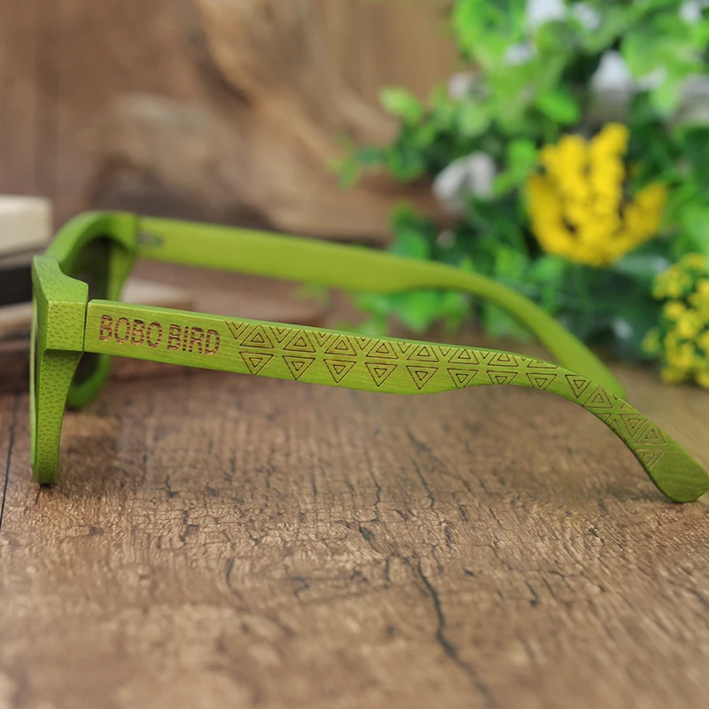 BOBO BIRD DG010d-e Green Bamboo Frame With Laser Logo and Patter Polarized Sunglasses (11)