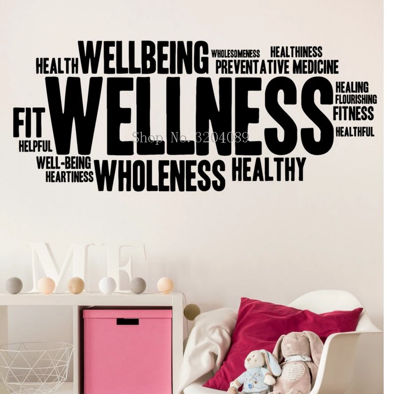 Wellness Healthy Lifestyle Fitness Woman Wall Stickers Vinyl Home