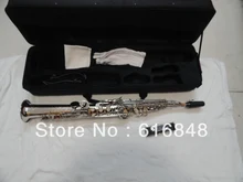 Straight Tube Soprano Saxophone B(B) High F, G Key Nickel Silver Plated Surface High Quality Brass Musical Instrument B Flat Sax