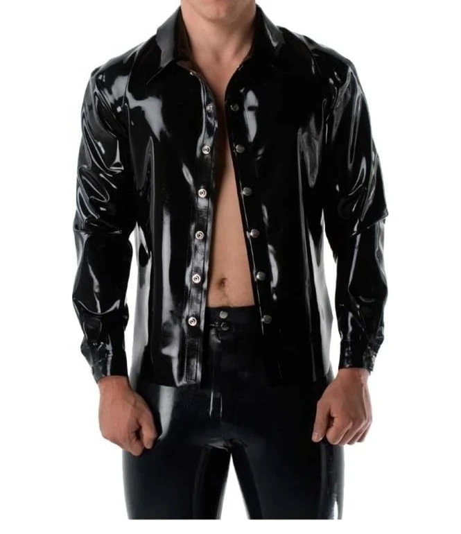 

0.6MM Thickness Latex Blouses Latex Rubber Coat Jacket Suit Latex Wear For Men