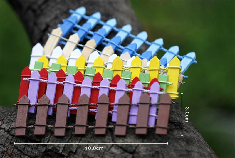10 قطع خشبية سياج حاجز مصغرة صغيرة مصغرة الجنية حديقة بونساي زخرفة الزجاج تررم النبات فرع palings ديي السور