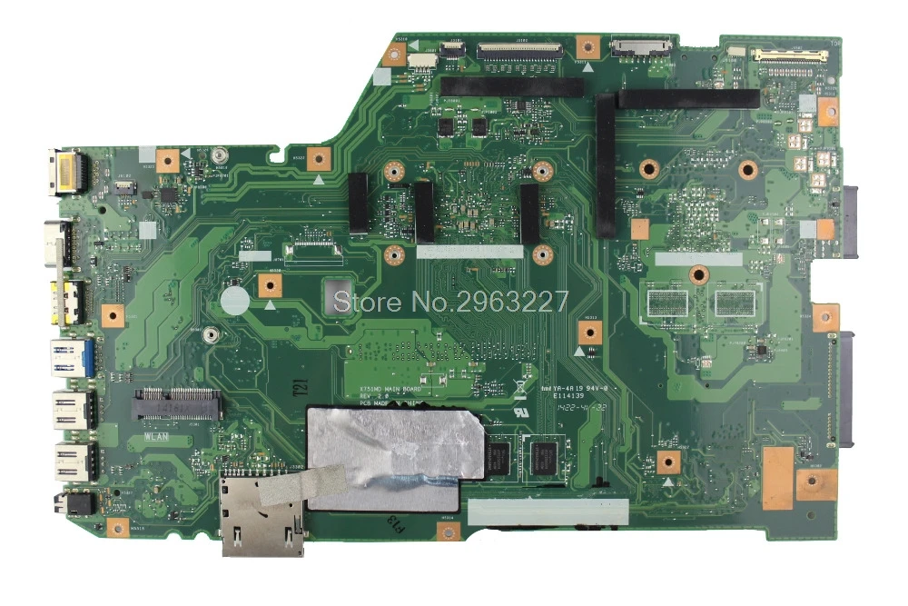 X751MA اللوحة القس: 2.0 N3530U 2G الذاكرة ل ASUS X751MA X751MD اللوحة المحمول X751MA اللوحة X751MA اللوحة