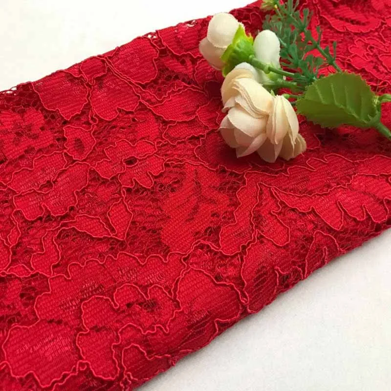 1 ярд 1,45 м ширина высококачественная одежда водорастворимый Африканский шнур кружевная ткань для свадебного платья найти цветы гипюр кружевная ткань - Цвет: Красный