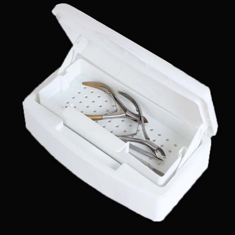Pro Nail Sterilizer Disinfection Box Salon Nail Nipper Tweezers Metal