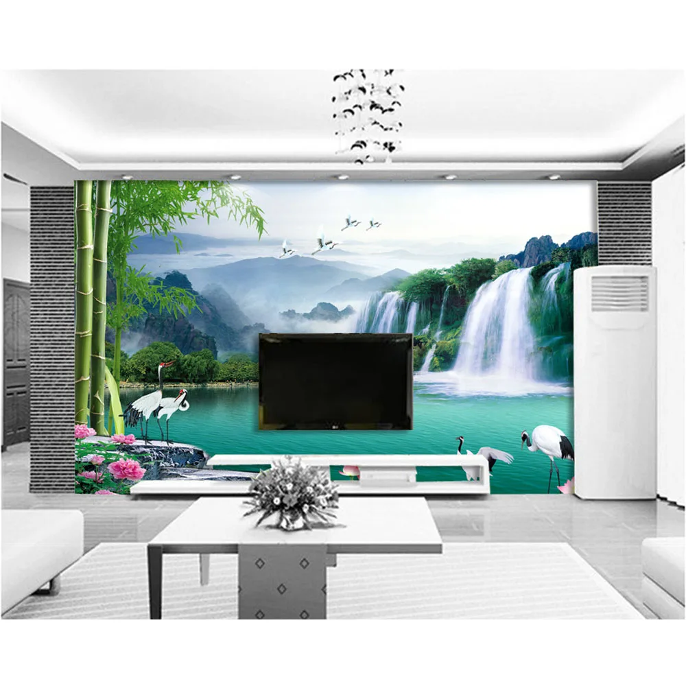 3d Mural Wallpaper Untuk Dinding Ruang Tamu Tv Latar Belakang