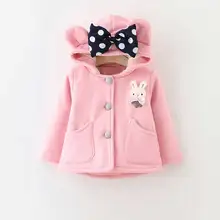 Wamr Hiver Bébé Filles Nourrissons Enfants Enfants Arc À Capuche Princesse Plus de Velours Veste Manteaux Outwears Casaco Roupas De Bebe S4434