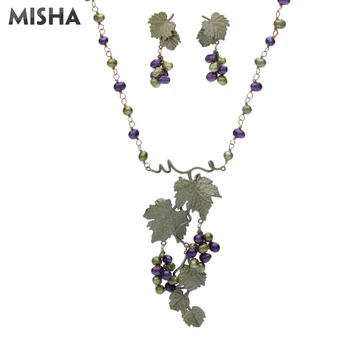 

MISHA Women Luxury Jewelry Sets High Quality Handmade Wedding Jewelry Sets Freshwater Pearl Necklace Stub Earrings L2247