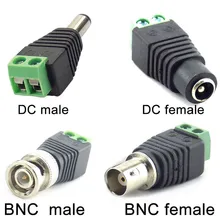 1 шт. BNC Мужской Женский Разъем Коаксиальный Cat5 к BNC Гнездовой разъем 12 В DC Мужской Разъем для светодиодной ленты света CCTV камера аксессуары