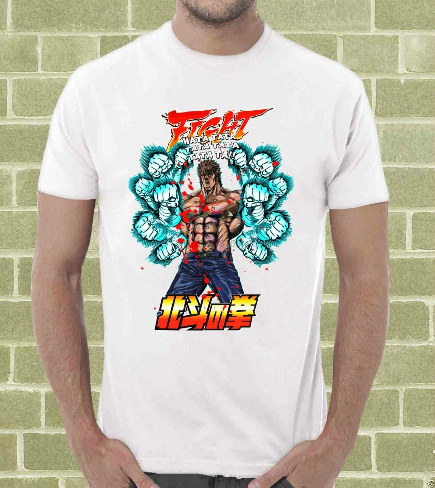 

Ken Il Guerriero Hokuto No Ken Cartoon Mens Leisure Cotton T Shirt