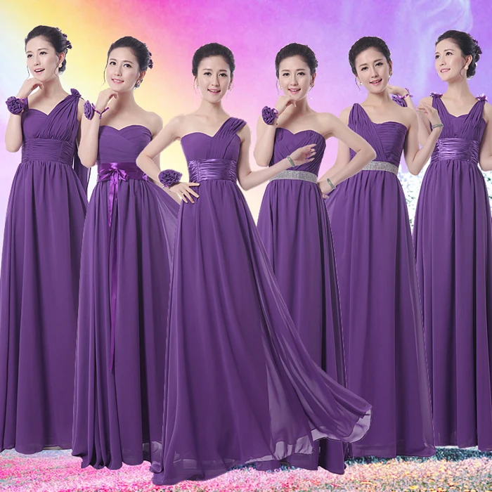 Royal Blue Bridesmaid Dress2015 Long Formal Chiffon Dark Purple