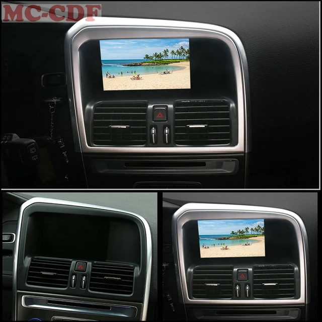 Araba styling Için Volvo XC60 Paslanmaz çelik araba merkezi navigasyon ekran trim çerçeve 1 p/grup