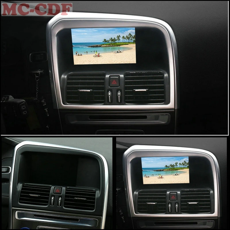 

Car styling For Volvo XC60 Stainless steel car central navigation screen trim frame 1p/lot
